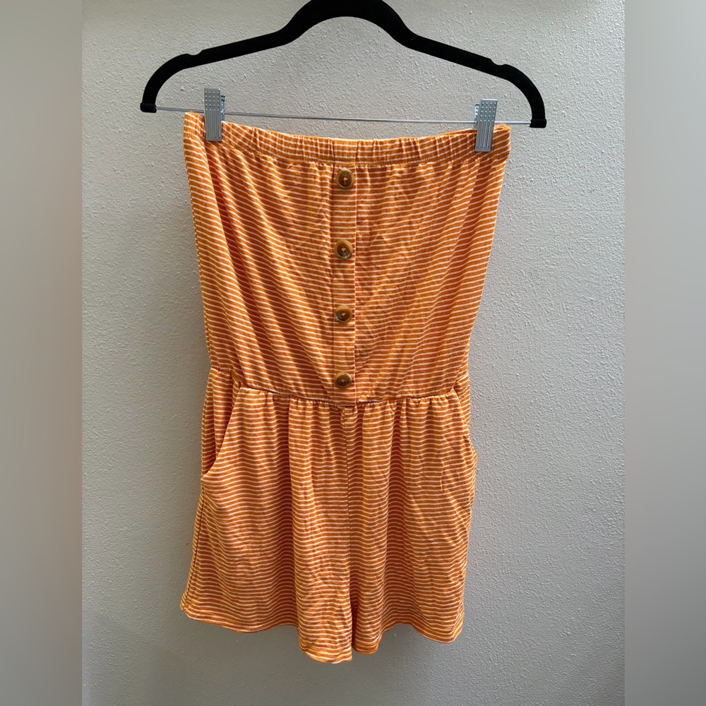 Heart & Hips Orange Striped Jumpsuit